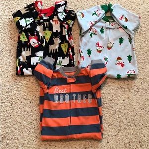💥🎄 final price! 3 Carters footie pajamas